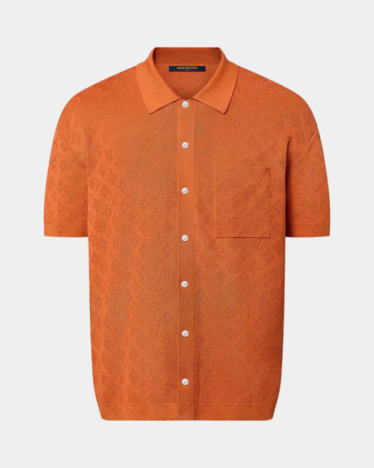 Louis Vuitton Monogram Pointelle Short-Sleeved Cotton Shirt - Creps City