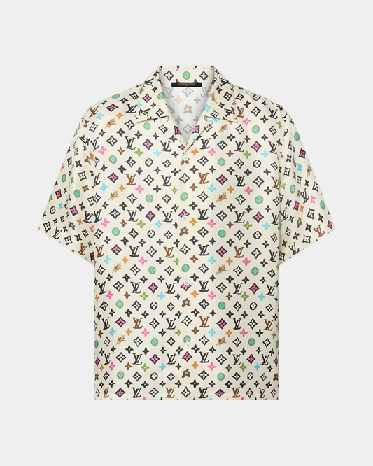 Louis Vuitton Monogram Printed Short-Sleeved Silk Shirt - Creps City