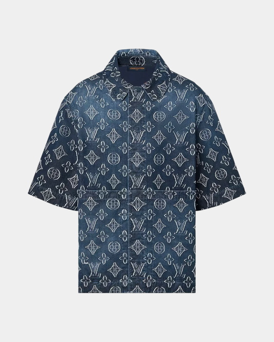 Louis Vuitton Monogram Short-Sleeved Chambray Shirt - Creps City