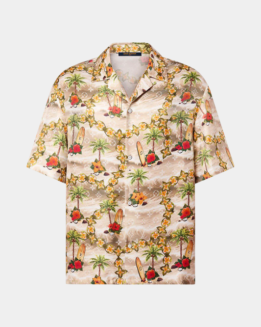 Louis Vuitton Monogram Short-Sleeved Silk Shirt - Creps City