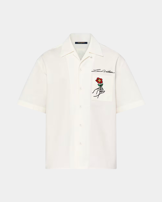 Louis Vuitton Open Collar Short-Sleeved Cotton Shirt - Creps City