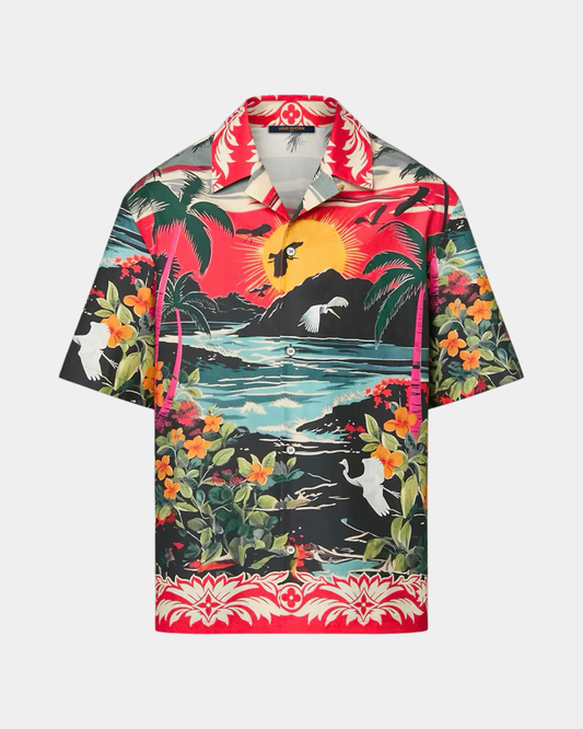 Louis Vuitton Printed Short-Sleeved Cotton Shirt - Creps City