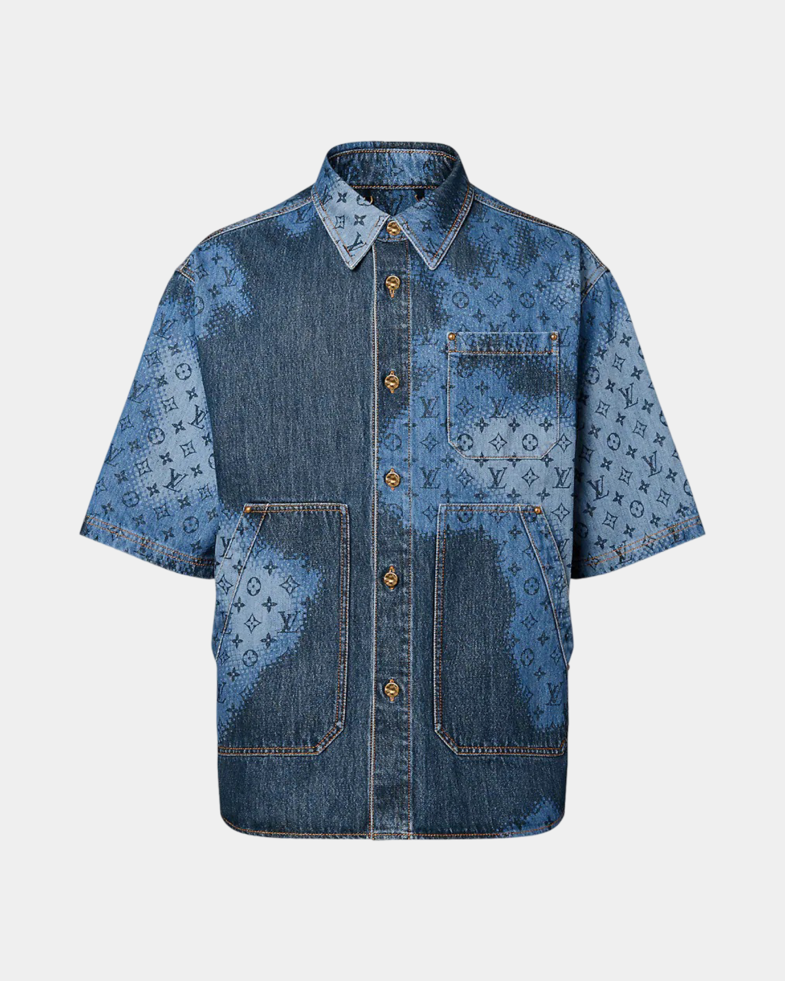 Louis Vuitton Short-Sleeved Denim Overshirt - Creps City