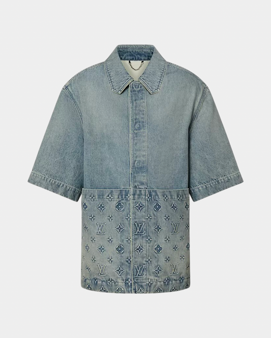 Louis Vuitton Short-Sleeved Denim Workwear Shirt - Creps City