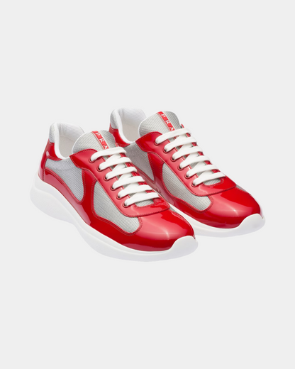Patent Leather And Technical Fabric Prada America's Cup Sneaker - Creps City