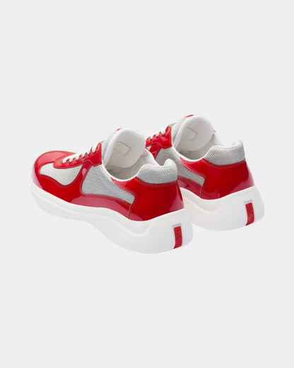 Patent Leather And Technical Fabric Prada America's Cup Sneaker - Creps City