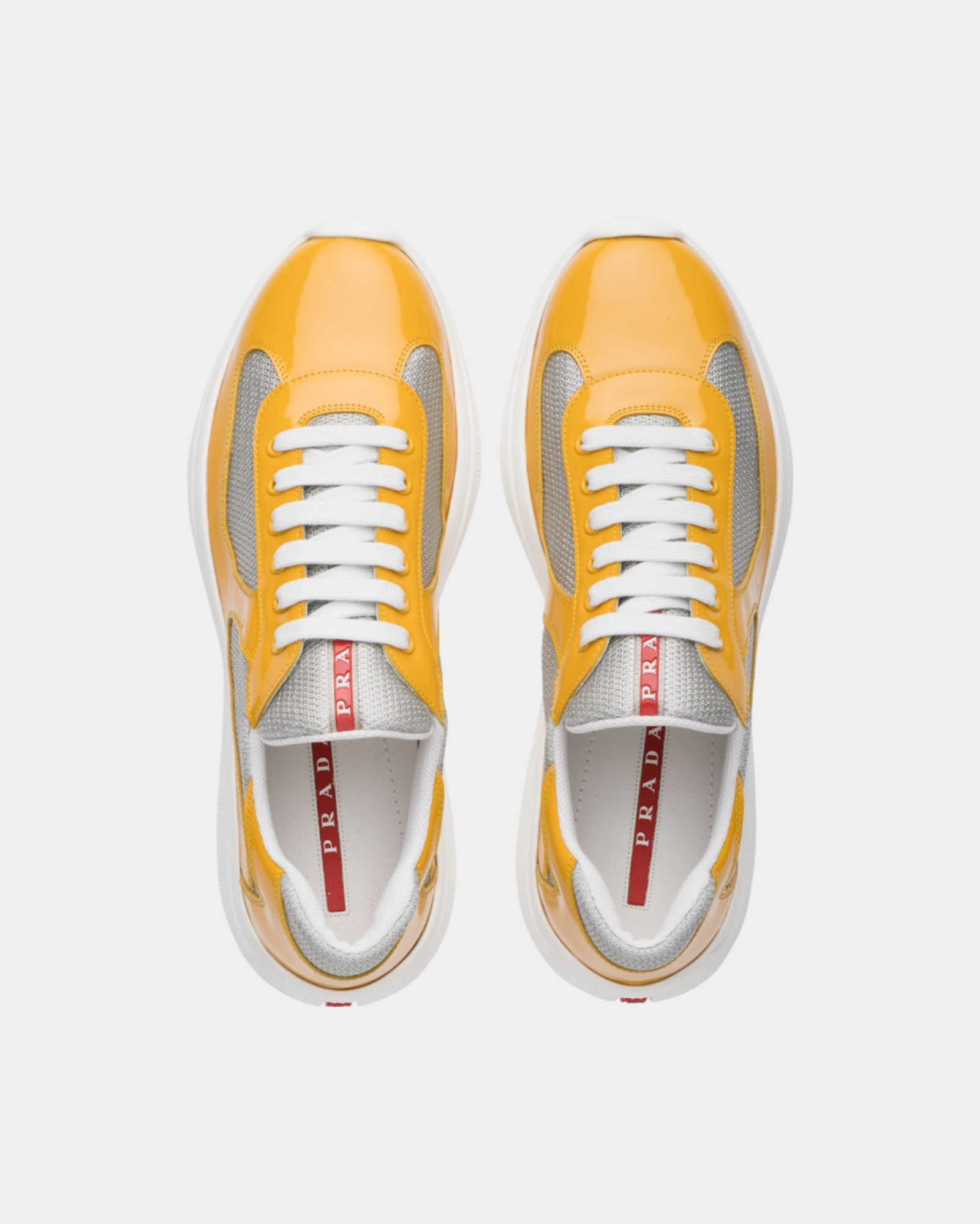 Patent Leather And Technical Fabric Prada America's Cup Sneaker - Creps City