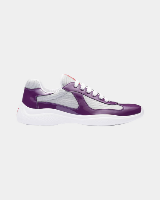 Patent Leather And Technical Fabric Prada America's Cup Sneaker - Creps City