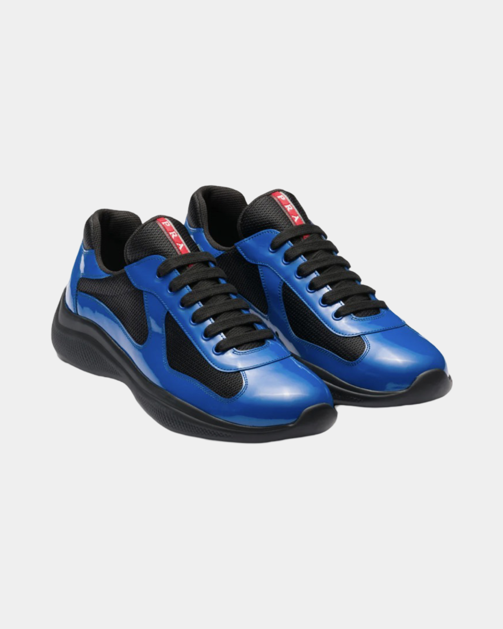 Patent Leather And Technical Fabric Prada America's Cup Sneaker - Creps City