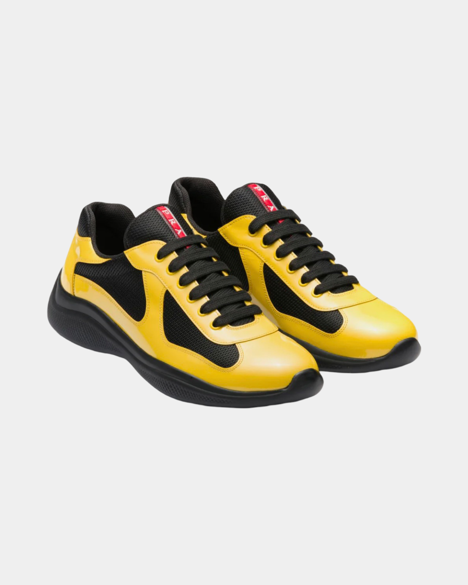Patent Leather And Technical Fabric Prada America's Cup Sneaker - Creps City