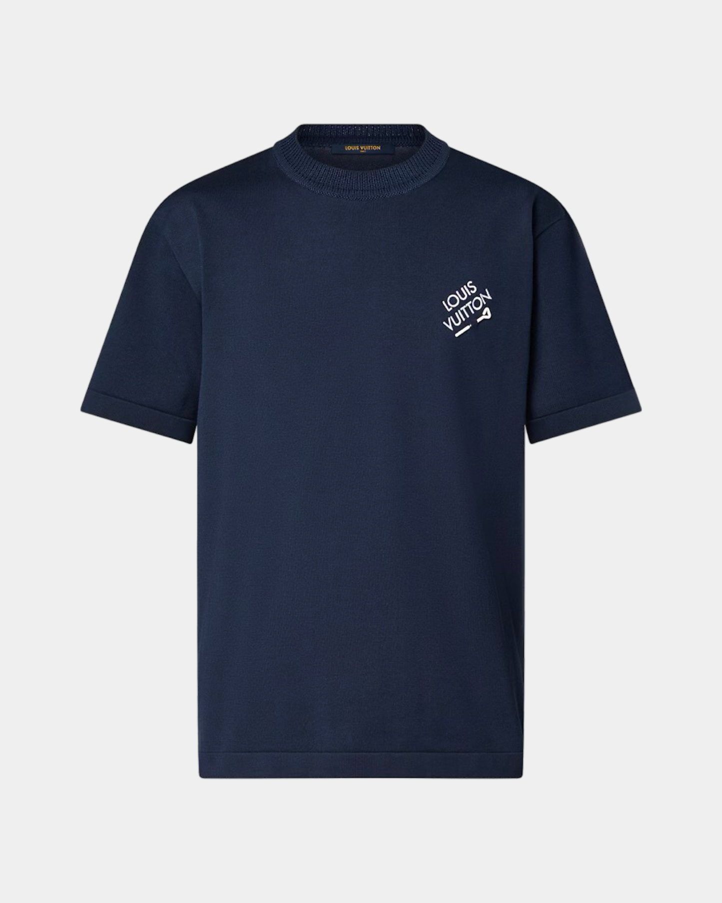 Signature Short-Sleeved Cotton Crewneck Noir Profond - Creps City
