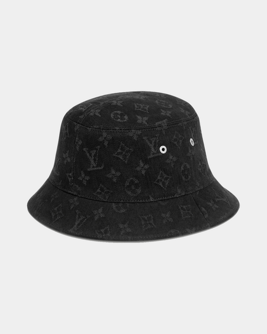 Louis Vuitton Monogram Denim Bucket Hat Transformable Black/Yellow - Creps City